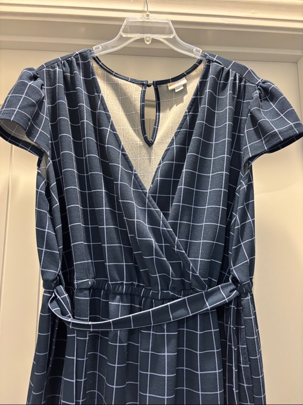 LuLaRoe Karen Jumpsuit 2XL Blue White Flattering - Picture 4 of 9